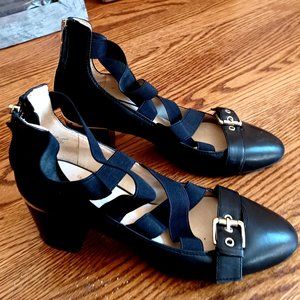 Black leather ballerina Nine West